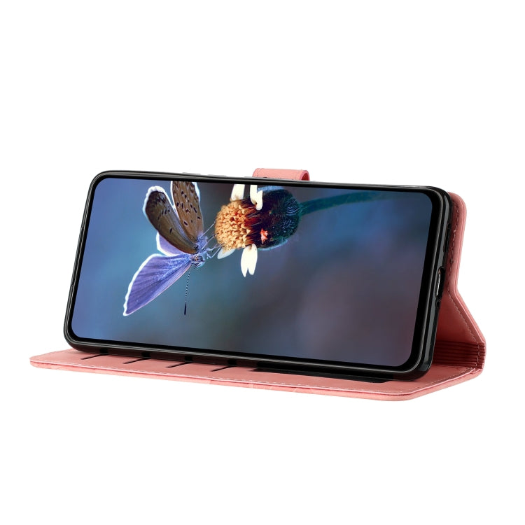 For Samsung Galaxy S25 5G Flower Embossing Pattern Leather Phone Case(Pink) - Galaxy S25 5G Cases by PMC Jewellery | Online Shopping South Africa | PMC Jewellery | Buy Now Pay Later Mobicred