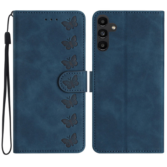 For Samsung Galaxy S25+ 5G Seven Butterflies Embossed Leather Phone Case(Blue) - Galaxy S25+ 5G Cases by PMC Jewellery | Online Shopping South Africa | PMC Jewellery | Buy Now Pay Later Mobicred