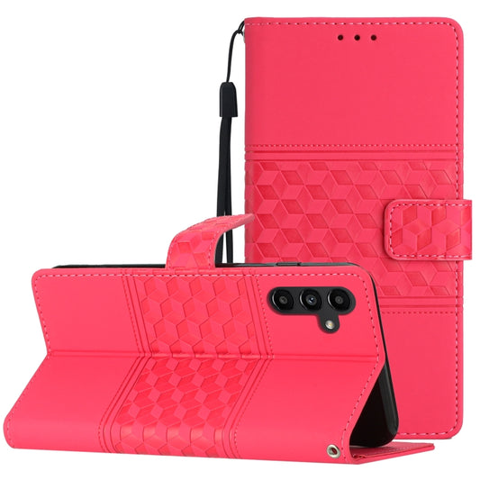 For Samsung Galaxy S25+ 5G Diamond Embossed Skin Feel Leather Phone Case(Red) - Galaxy S25+ 5G Cases by PMC Jewellery | Online Shopping South Africa | PMC Jewellery | Buy Now Pay Later Mobicred