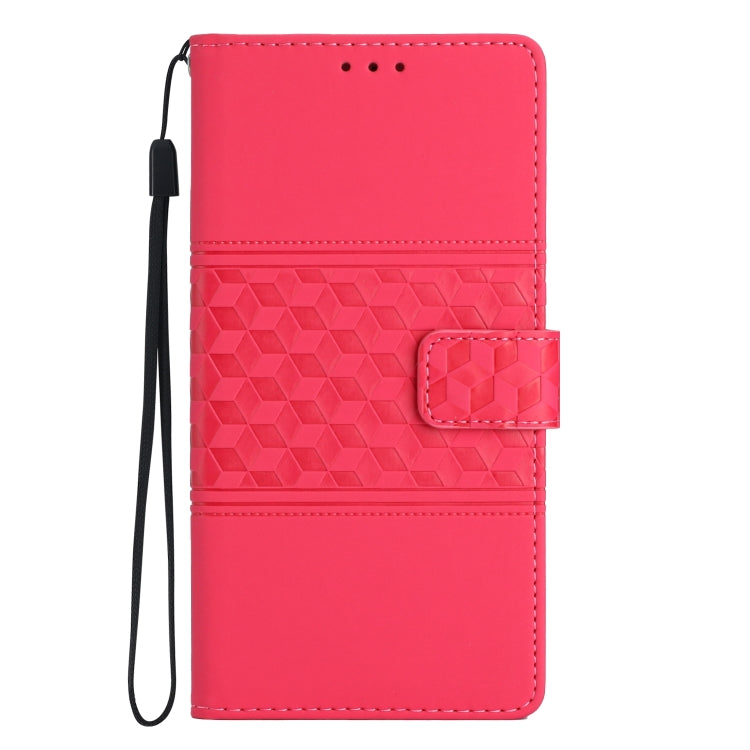 For Samsung Galaxy S25+ 5G Diamond Embossed Skin Feel Leather Phone Case(Red) - free shipping - PMC Jewellery - Order now!