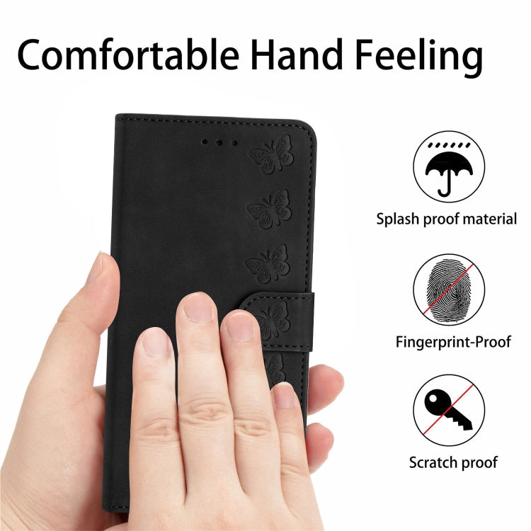For Samsung Galaxy S25 5G Flower Butterfly Embossing Pattern Leather Phone Case(Black) - free shipping - PMC Jewellery - Order now!