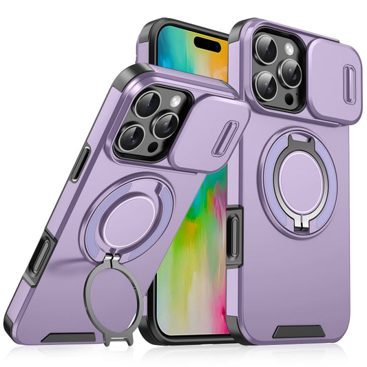 For iPhone 16 Pro Max Sliding Camshield Ring Holder Phone Case(Purple) - iPhone 16 Pro Max Cases by PMC Jewellery | Online Shopping South Africa | PMC Jewellery | Buy Now Pay Later Mobicred