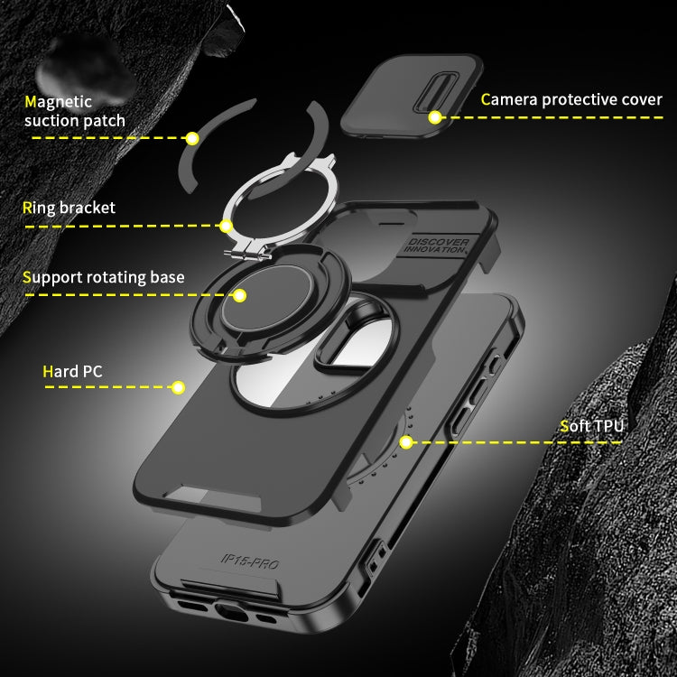 For iPhone 16 Pro Sliding Camshield Ring Holder Phone Case(Pink) - iPhone 16 Pro Cases by PMC TechLife | Online Shopping South Africa | PMC TechLife | Buy Now Pay Later Mobicred