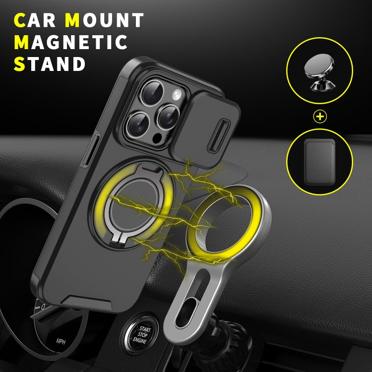 For iPhone 16 Pro Max Sliding Camshield Ring Holder Phone Case(Purple) - iPhone 16 Pro Max Cases by PMC TechLife | Online Shopping South Africa | PMC TechLife | Buy Now Pay Later Mobicred