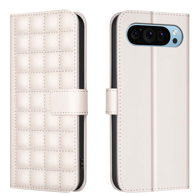 For Google Pixel 9 Square Texture Leather Phone Case(Beige) - Google Cases by PMC TechLife | Online Shopping South Africa | PMC TechLife | Buy Now Pay Later Mobicred