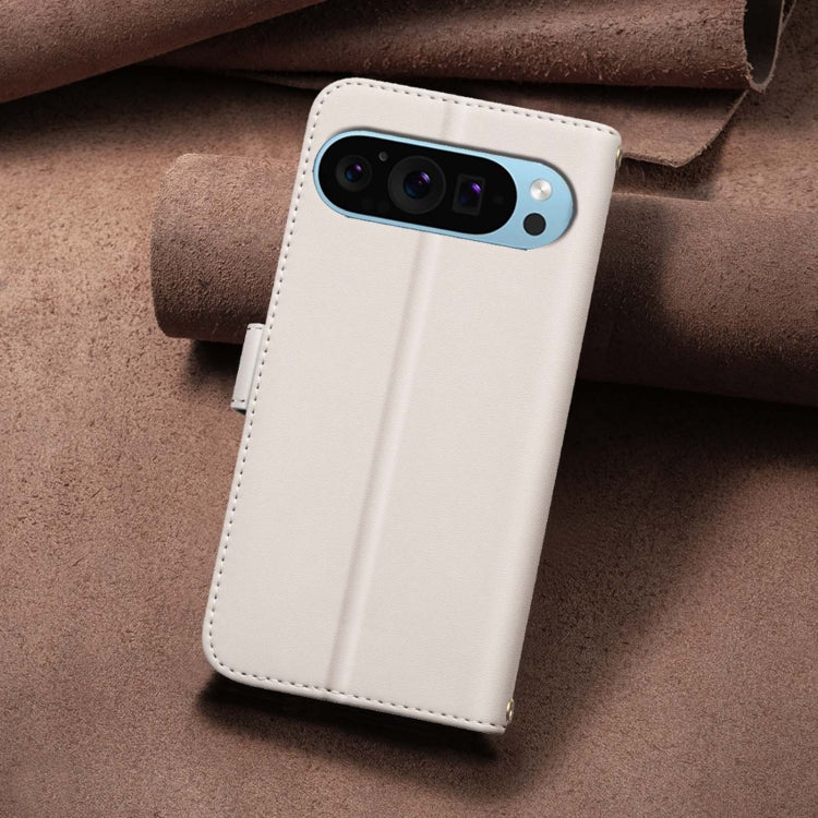 For Google Pixel 9 Square Texture Leather Phone Case(Beige) - Google Cases by PMC Jewellery | Online Shopping South Africa | PMC Jewellery | Buy Now Pay Later Mobicred