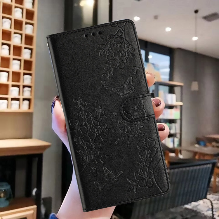 For Blackview A55 Pro Butterflies and Flowers Leather Phone Case(Black) - More Brand by PMC Jewellery | Online Shopping South Africa | PMC Jewellery | Buy Now Pay Later Mobicred