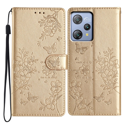 For Blackview A53 / A53 Pro Butterfly Love Flower Embossed Leather Phone Case(Gold) - More Brand by PMC Jewellery | Online Shopping South Africa | PMC Jewellery | Buy Now Pay Later Mobicred