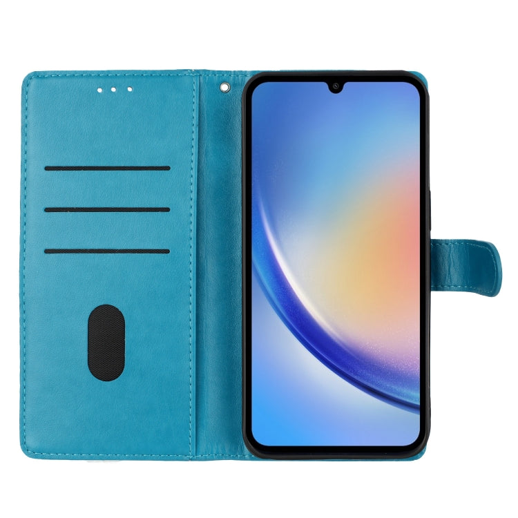For Ulefone Note 14 Butterflies and Flowers Leather Phone Case(Blue) - Ulefone Cases by PMC Jewellery | Online Shopping South Africa | PMC Jewellery | Buy Now Pay Later Mobicred