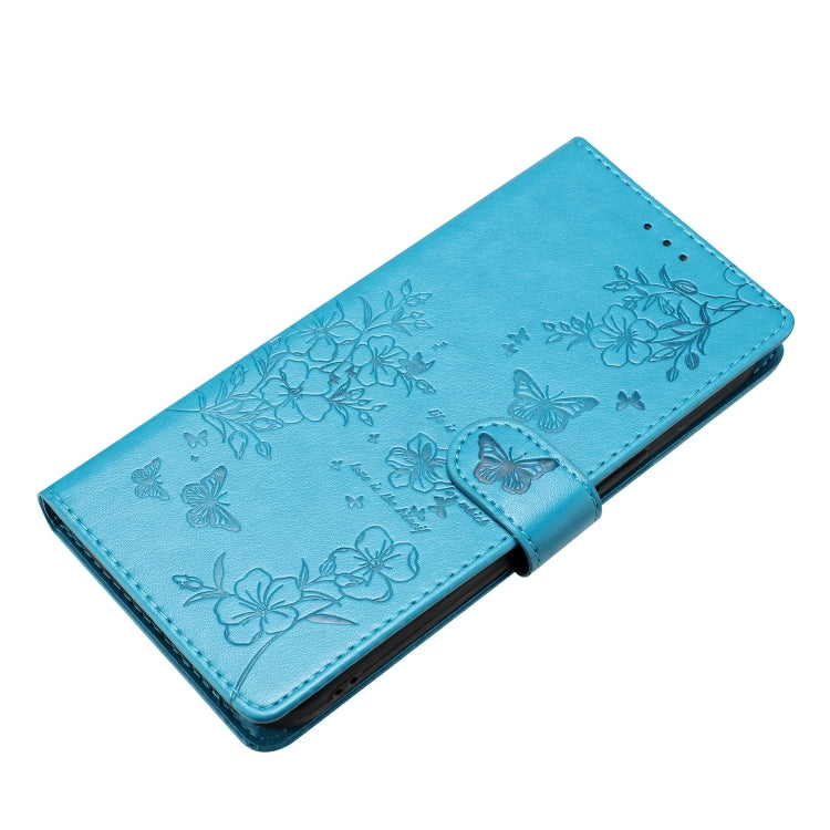 For Ulefone Note 14 Butterflies and Flowers Leather Phone Case(Blue) - Ulefone Cases by PMC Jewellery | Online Shopping South Africa | PMC Jewellery | Buy Now Pay Later Mobicred