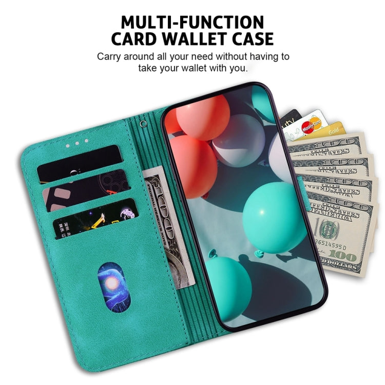 For Samsung Galaxy S25 Ultra 5G Seven-shaped Embossed Leather Phone Case(Green) - Galaxy S25 Ultra 5G Cases by PMC Jewellery | Online Shopping South Africa | PMC Jewellery | Buy Now Pay Later Mobicred