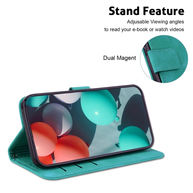 For Samsung Galaxy S25 Ultra 5G Seven-shaped Embossed Leather Phone Case(Green) - Galaxy S25 Ultra 5G Cases by PMC Jewellery | Online Shopping South Africa | PMC Jewellery | Buy Now Pay Later Mobicred