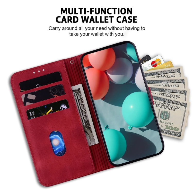 For Samsung Galaxy S25 Ultra 5G Seven-shaped Embossed Leather Phone Case(Red) - Galaxy S25 Ultra 5G Cases by PMC Jewellery | Online Shopping South Africa | PMC Jewellery | Buy Now Pay Later Mobicred