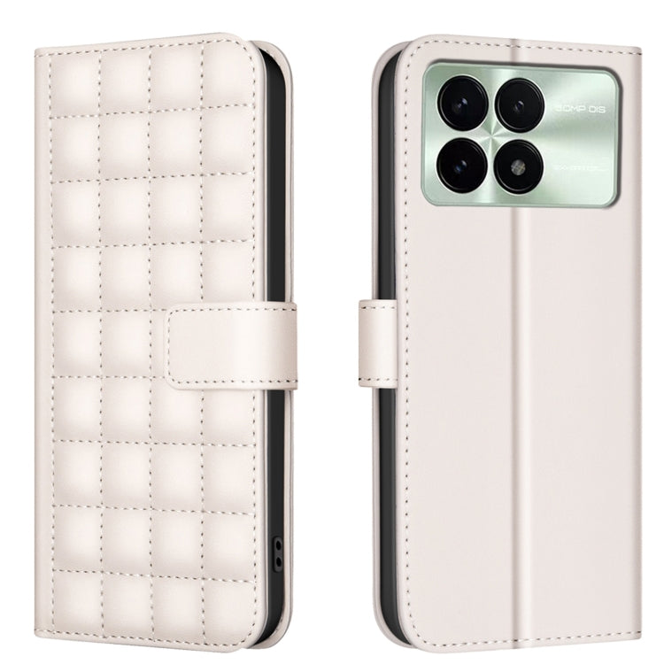 For Redmi K70 / K70 Pro Square Texture Leather Phone Case(Beige) - free shipping - PMC Jewellery - Order now!