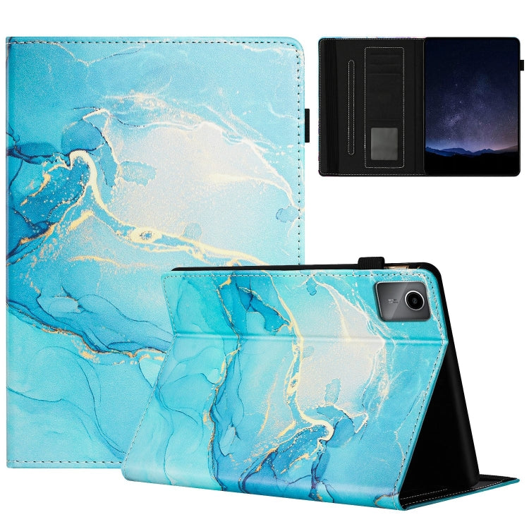 For Lenovo Tab M11/ Xiaoxin Pad 11 2024 Marble Litchi Leather Smart Tablet Case(Green) - Lenovo by PMC Jewellery | Online Shopping South Africa | PMC Jewellery | Buy Now Pay Later Mobicred