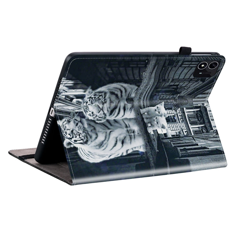 For itel Pad One 10.1 Crystal Texture Painted Leather Smart Tablet Case(Cat Reflection Tiger) - Others by PMC TechLife | Online Shopping South Africa | PMC TechLife | Buy Now Pay Later Mobicred