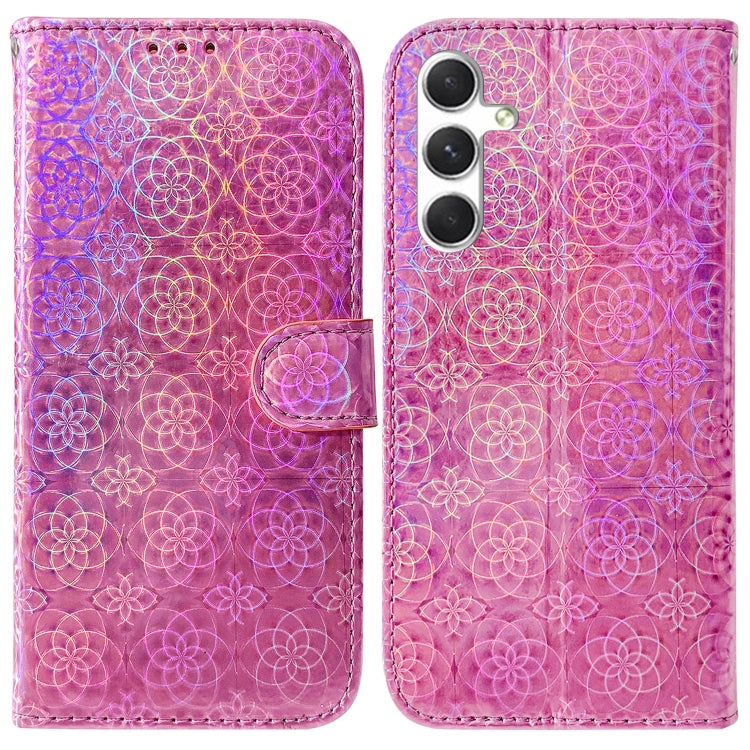 For Samsung Galaxy S25 5G Colorful Magnetic Buckle Leather Phone Case(Pink) - Galaxy S25 5G Cases by PMC Jewellery | Online Shopping South Africa | PMC Jewellery | Buy Now Pay Later Mobicred