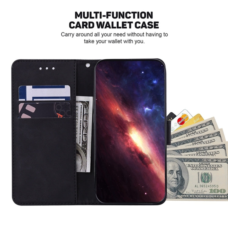 For Samsung Galaxy S25+ 5G Geometric Embossed Leather Phone Case(Black) - Galaxy S25+ 5G Cases by PMC Jewellery | Online Shopping South Africa | PMC Jewellery | Buy Now Pay Later Mobicred