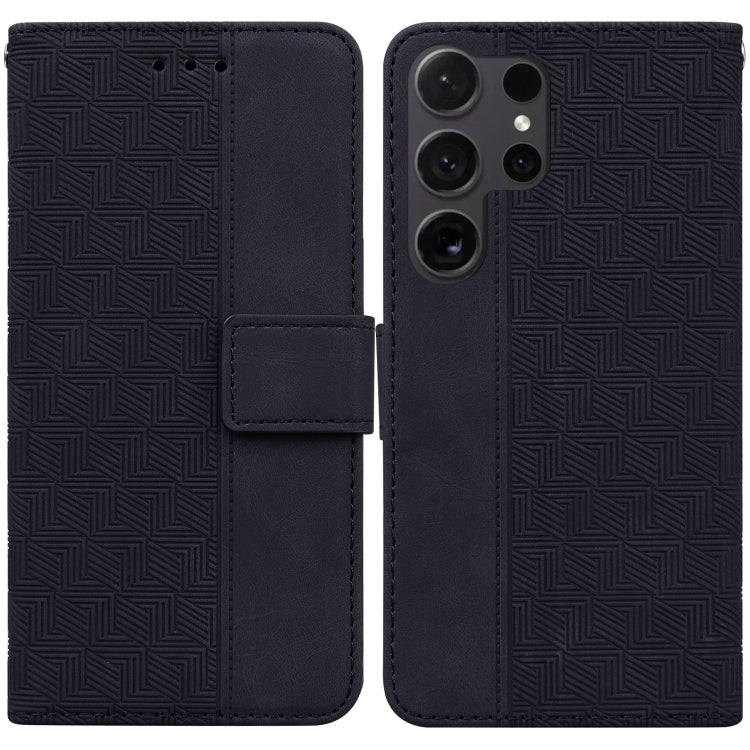For Samsung Galaxy S25 Ultra 5G Geometric Embossed Leather Phone Case(Black) - Galaxy S25 Ultra 5G Cases by PMC Jewellery | Online Shopping South Africa | PMC Jewellery | Buy Now Pay Later Mobicred