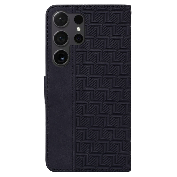 For Samsung Galaxy S25 Ultra 5G Geometric Embossed Leather Phone Case(Black) - Galaxy S25 Ultra 5G Cases by PMC Jewellery | Online Shopping South Africa | PMC Jewellery | Buy Now Pay Later Mobicred