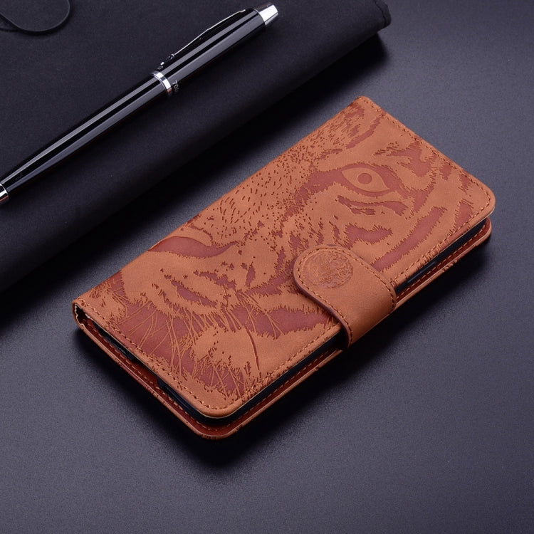 For Samsung Galaxy S25 Ultra 5G Tiger Embossing Pattern Flip Leather Phone Case(Brown) - free shipping - PMC Jewellery - Order now!