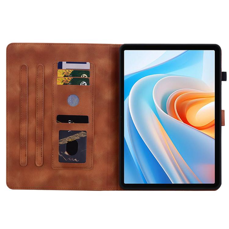 For itel VistaTab 30 Lily Embossed Leather Tablet Case(Brown) - Others by PMC TechLife | Online Shopping South Africa | PMC TechLife | Buy Now Pay Later Mobicred