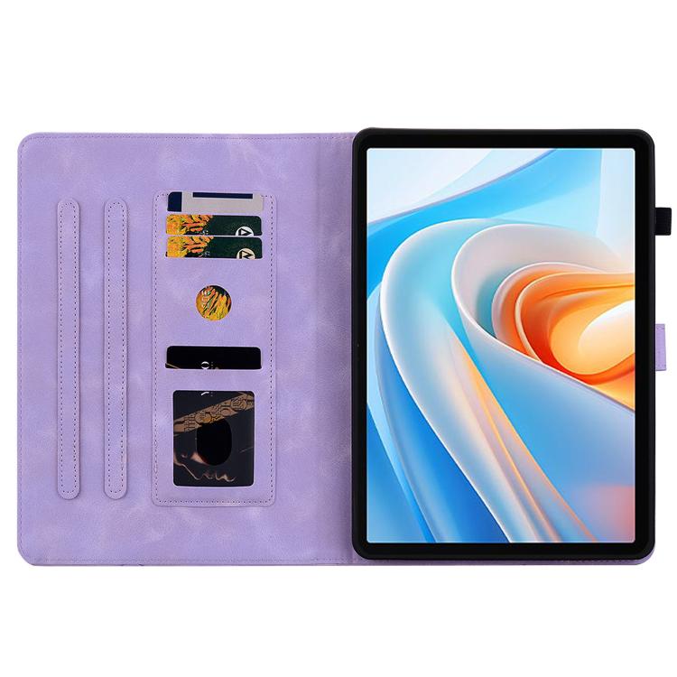 For itel VistaTab 30 Lily Embossed Leather Tablet Case(Purple) - Others by PMC TechLife | Online Shopping South Africa | PMC TechLife | Buy Now Pay Later Mobicred