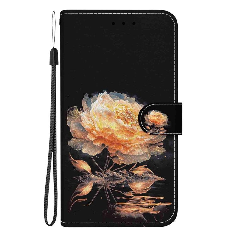 For Samsung Galaxy S25+ 5G Crystal Texture Colored Drawing Leather Phone Case(Gold Peony) - free shipping - PMC Jewellery - Order now!