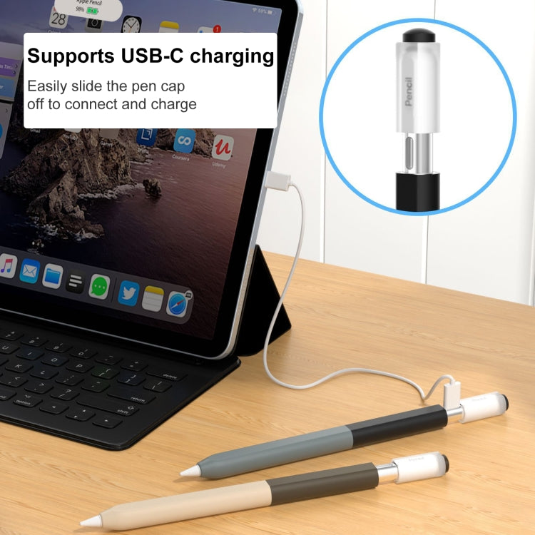 For Apple Pencil USB-C Gradient Silicone Stylus Protective Case(Black) - Pencil Accessories by PMC Jewellery | Online Shopping South Africa | PMC Jewellery | Buy Now Pay Later Mobicred