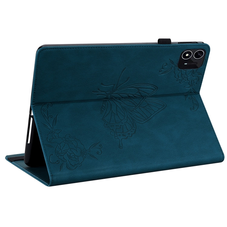 For itel Pad One 10.1 Butterfly Flower Embossed Leather Tablet Case(Blue) - Others by PMC TechLife | Online Shopping South Africa | PMC TechLife | Buy Now Pay Later Mobicred