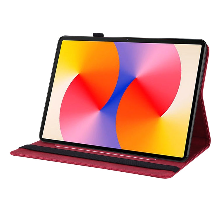 For Huawei MatePad SE 11 2024 Butterfly Flower Embossed Leather Tablet Case(Red) - Huawei by PMC Jewellery | Online Shopping South Africa | PMC Jewellery | Buy Now Pay Later Mobicred