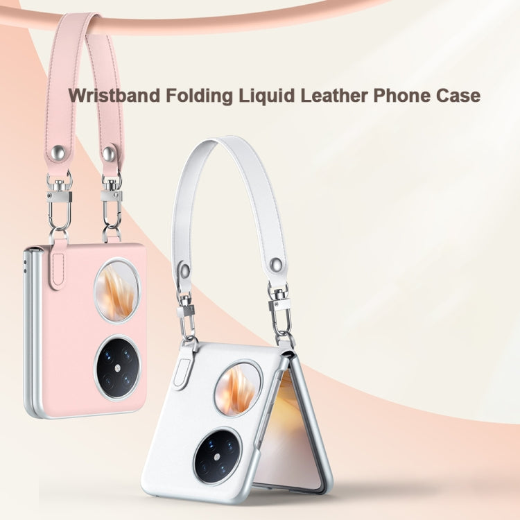 For Huawei nova Flip SULADA Skin Feel Liquid Leather Phone Case with Strap(White) - free shipping - PMC TechLife - Order now!