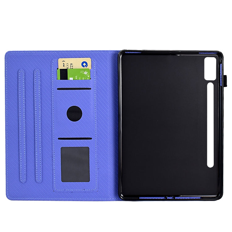 For Lenovo Tab P12 Solid Color Fiber Texture Smart Tablet Leather Case(Purple) - Lenovo by PMC TechLife | Online Shopping South Africa | PMC TechLife | Buy Now Pay Later Mobicred