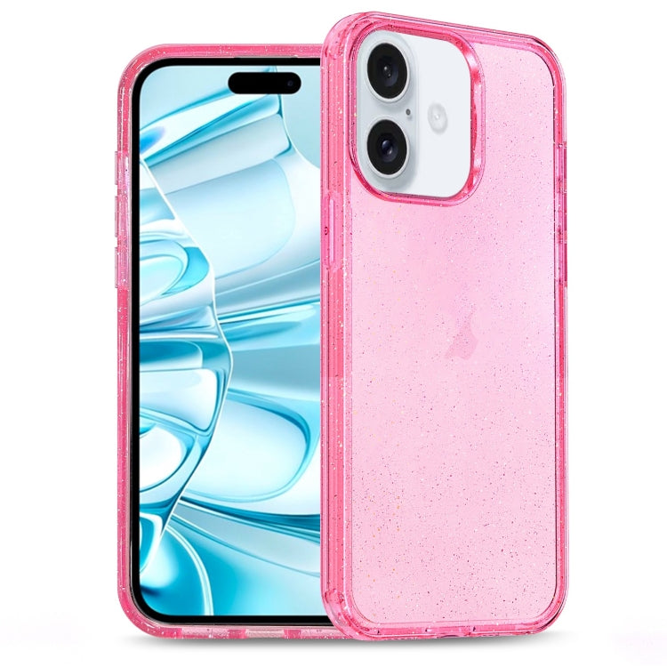 For iPhone 16 Glitter Powder TPU Hybrid PC Phone Case(Pink) - iPhone 16 Cases by PMC Jewellery | Online Shopping South Africa | PMC Jewellery | Buy Now Pay Later Mobicred