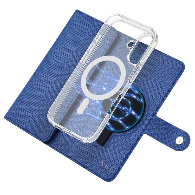 For iPhone 15 ViLi GHA-C Series RFID MagSafe Magnetic Flip Leather Phone Case(Blue) - iPhone 15 Cases by ViLi | Online Shopping South Africa | PMC Jewellery | Buy Now Pay Later Mobicred