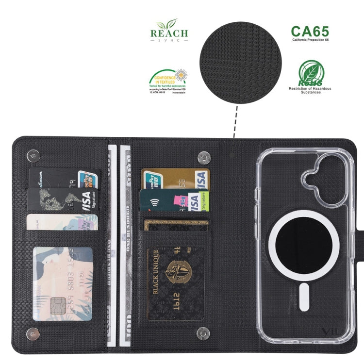 For iPhone 15 Pro Max ViLi GHA-C Series RFID MagSafe Magnetic Flip Leather Phone Case(Black) - free shipping - PMC Jewellery - Order now!