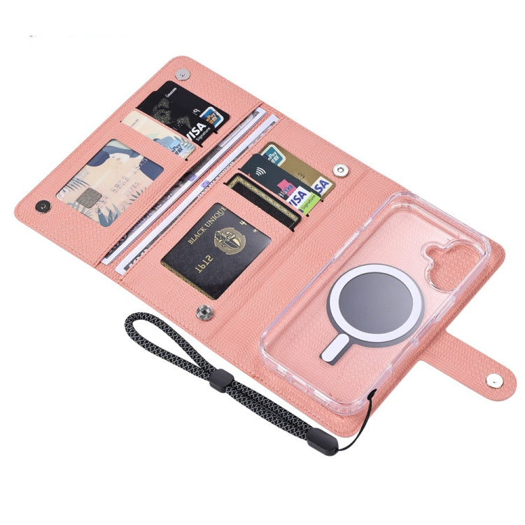 For iPhone 14 ViLi GHA-C Series RFID MagSafe Magnetic Flip Leather Phone Case(Pink) - iPhone 14 Cases by ViLi | Online Shopping South Africa | PMC Jewellery | Buy Now Pay Later Mobicred