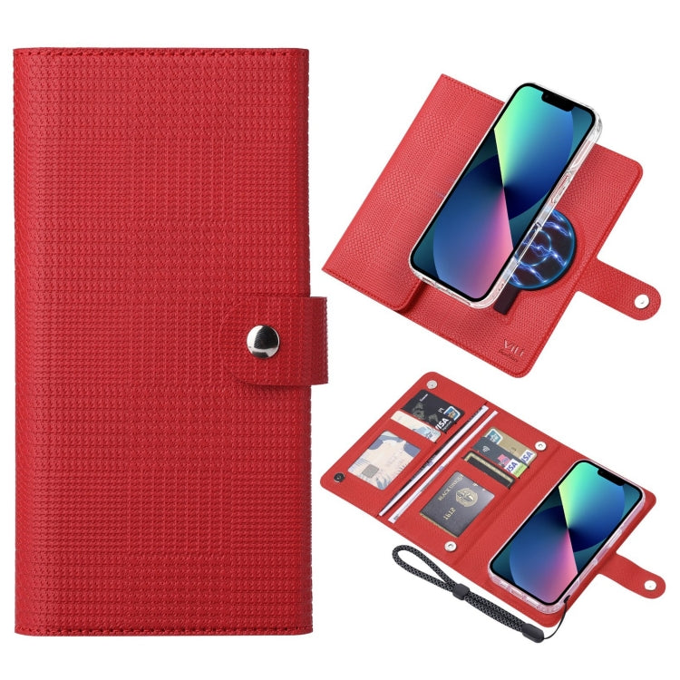 For iPhone 13 ViLi GHA-C Series RFID MagSafe Magnetic Flip Leather Phone Case(Red) - iPhone 13 Cases by ViLi | Online Shopping South Africa | PMC Jewellery | Buy Now Pay Later Mobicred