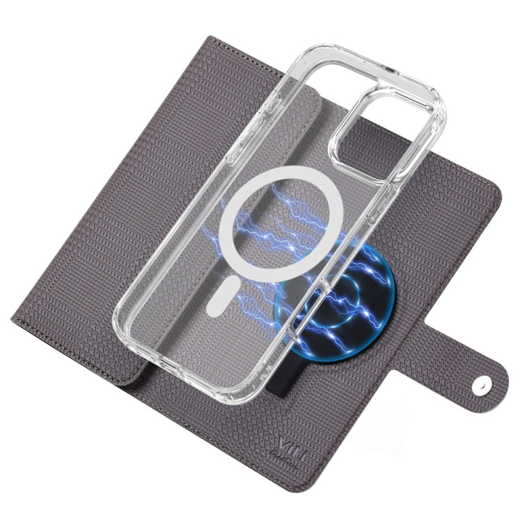 For iPhone 16 Plus ViLi GHB-C Series RFID MagSafe Magnetic Flip Leather Phone Case(Grey) - free shipping - PMC TechLife - Order now!