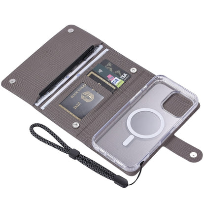 For iPhone 16 Plus ViLi GHB-C Series RFID MagSafe Magnetic Flip Leather Phone Case(Grey) - iPhone 16 Plus Cases by ViLi | Online Shopping South Africa | PMC Jewellery | Buy Now Pay Later Mobicred