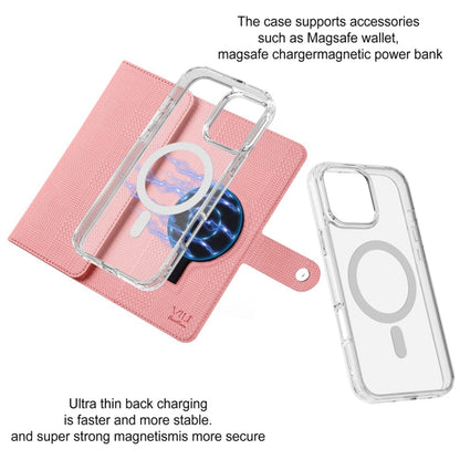 For iPhone 16 Plus ViLi GHB-C Series RFID MagSafe Magnetic Flip Leather Phone Case(Pink) - iPhone 16 Plus Cases by ViLi | Online Shopping South Africa | PMC Jewellery | Buy Now Pay Later Mobicred