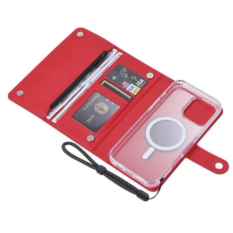 For iPhone 15 Plus ViLi GHB-C Series RFID MagSafe Magnetic Flip Leather Phone Case(Red) - iPhone 15 Plus Cases by ViLi | Online Shopping South Africa | PMC Jewellery | Buy Now Pay Later Mobicred