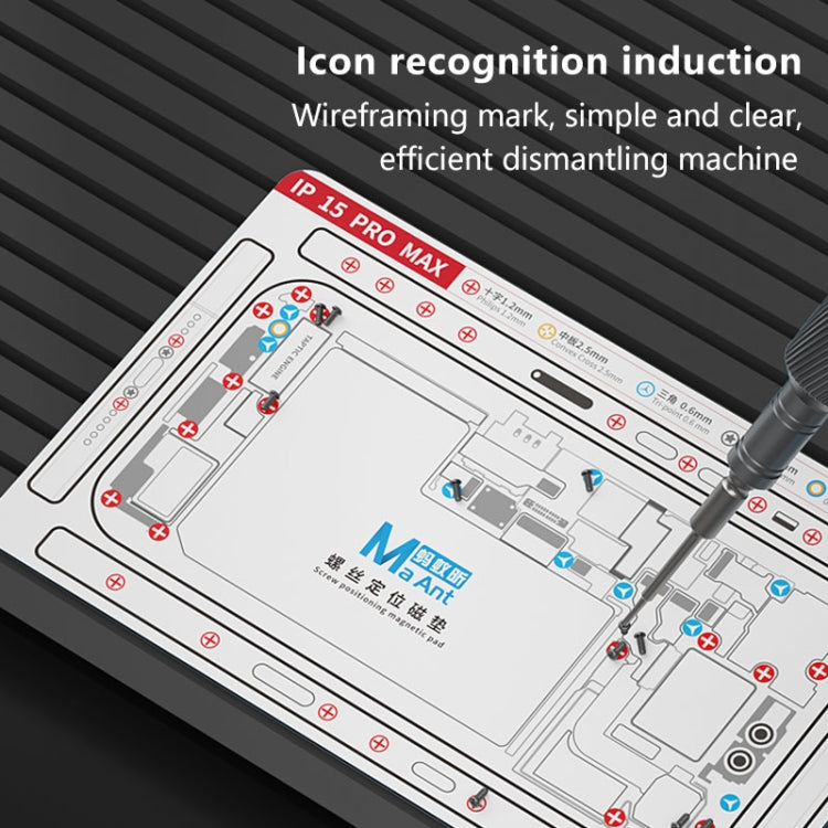 For iPhone 15 Pro MaAnt Double-sided Screw Positioning Flexible Soft Magnetic Pad - Magnetic Screws Mat by MaAnt | Online Shopping South Africa | PMC TechLife | Buy Now Pay Later Mobicred