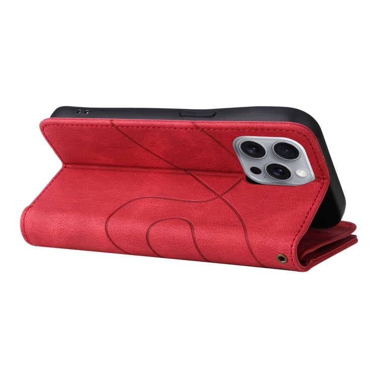 For iPhone 16 Pro Max Dual-color 9 Card Slots Zipper Wallet Leather Phone Case(Red) - iPhone 16 Pro Max Cases by PMC Jewellery | Online Shopping South Africa | PMC Jewellery | Buy Now Pay Later Mobicred