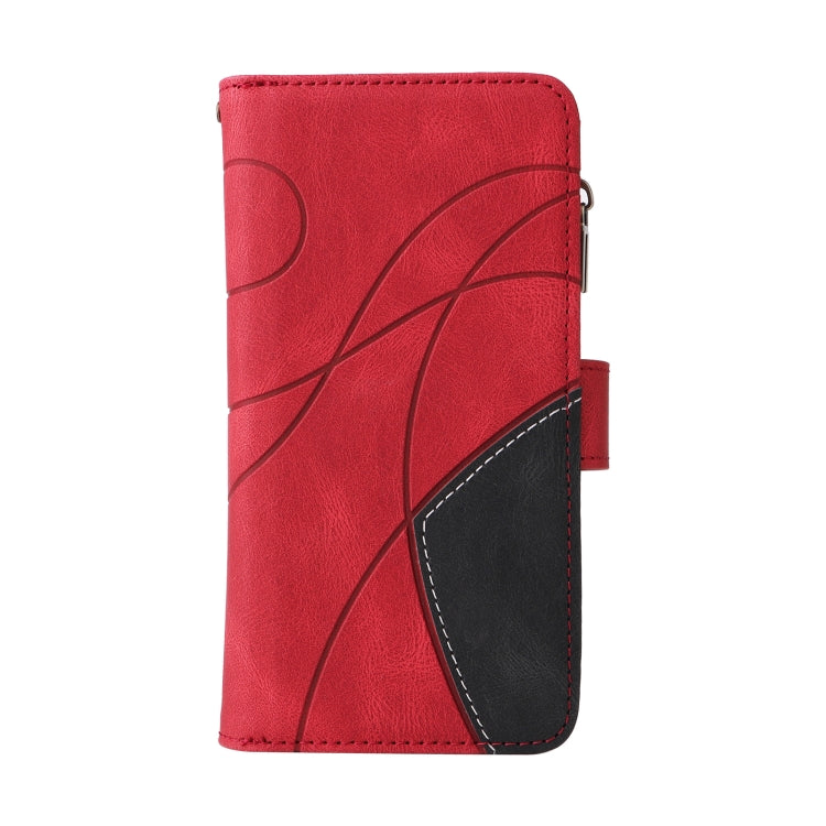 For iPhone 16e Dual-color 9 Card Slots Zipper Wallet Leather Phone Case(Red) - iPhone 16e Cases by PMC TechLife | Online Shopping South Africa | PMC TechLife | Buy Now Pay Later Mobicred