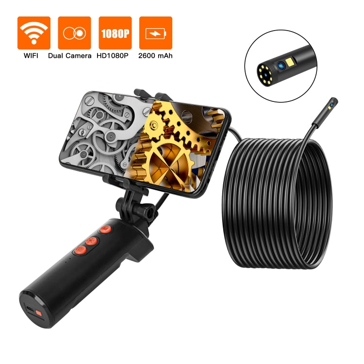 F280 8mm 1080P IP68 Waterproof Dual Camera WiFi Digital Endoscope, Length:2m Hard Cable(Black) -  by PMC Jewellery | Online Shopping South Africa | PMC Jewellery | Buy Now Pay Later Mobicred