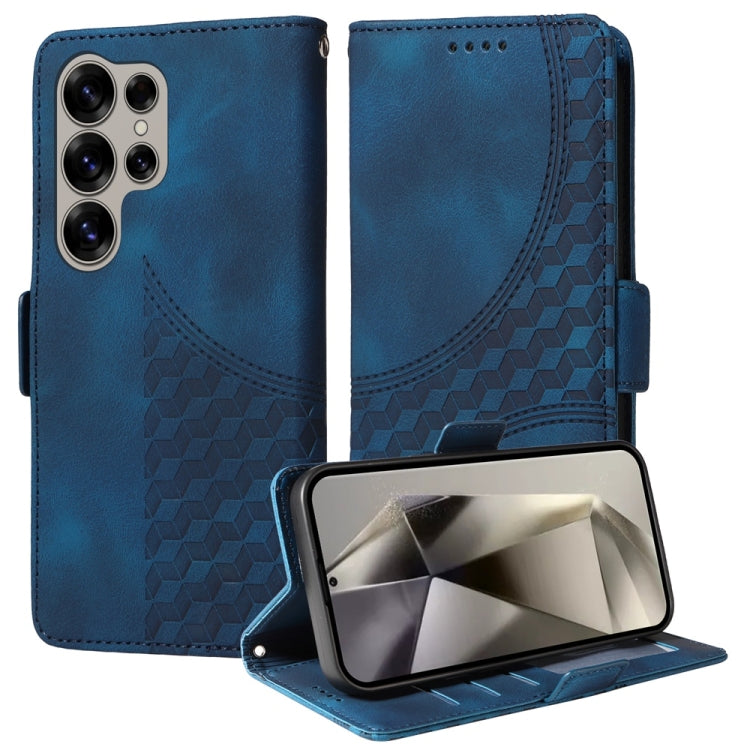 For Samsung Galaxy S25 Ultra 5G Embossed Rhombus Starry Leather Phone Case(Blue) - Galaxy S25 Ultra 5G Cases by PMC Jewellery | Online Shopping South Africa | PMC Jewellery | Buy Now Pay Later Mobicred