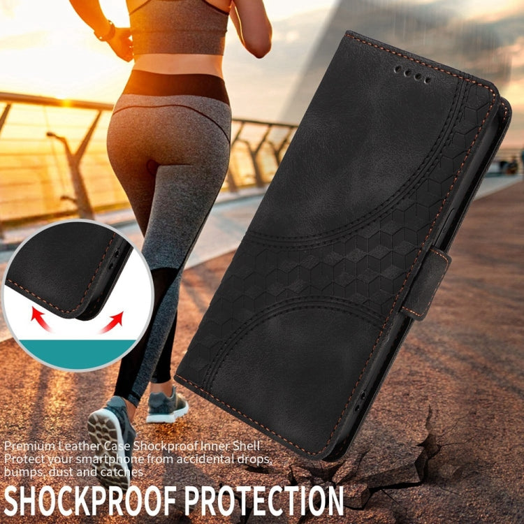 For Samsung Galaxy S25 Ultra 5G Embossed Rhombus Starry Leather Phone Case(Black) - Galaxy S25 Ultra 5G Cases by PMC TechLife | Online Shopping South Africa | PMC TechLife | Buy Now Pay Later Mobicred