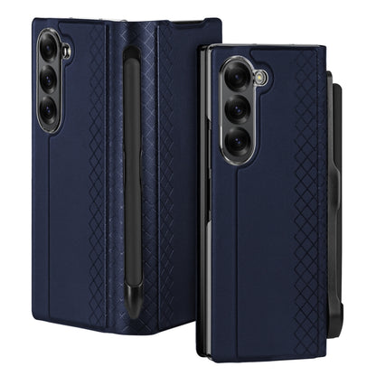 For Samsung Galaxy Z Fold6 DUX DUCIS Bril Series PU + TPU Phone Case with Pen Slot(Blue) - Galaxy Z Fold6 5G Cases by DUX DUCIS | Online Shopping South Africa | PMC Jewellery | Buy Now Pay Later Mobicred