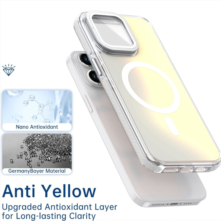 For iPhone 16 Plus MagSafe Gradient Color Lens Film Phone Case with Lens Fold Holder(Black) - free shipping - PMC TechLife - Order now!